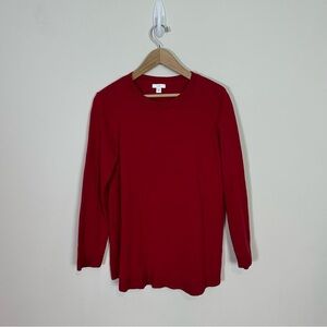 J. Jill Womens Petite Red Crewneck Lightweight Sweater Size Medium Petite